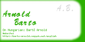 arnold barto business card