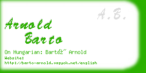 arnold barto business card